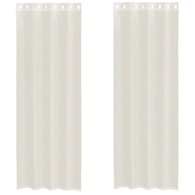 Vidaxx Gardinen Voile mit Ösen 2 Stück 140x300 cm Creme