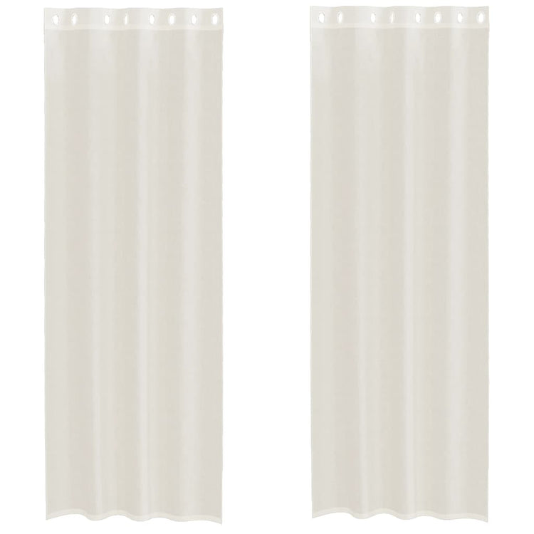 Vidaxx Gardinen Voile mit Ösen 2 Stück 140x300 cm Creme