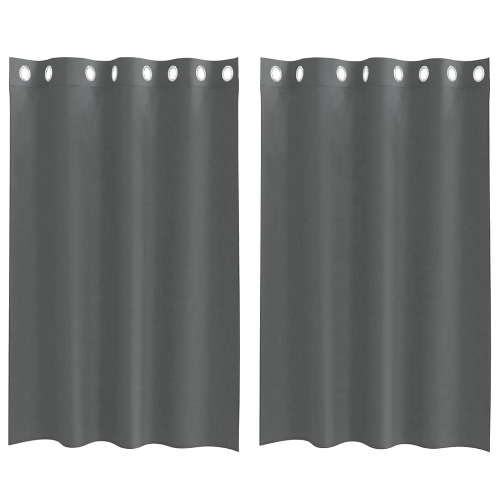 Vidaxx Gardinen Voile mit Ösen 2 Stück 140x175 cm dunkelgrau