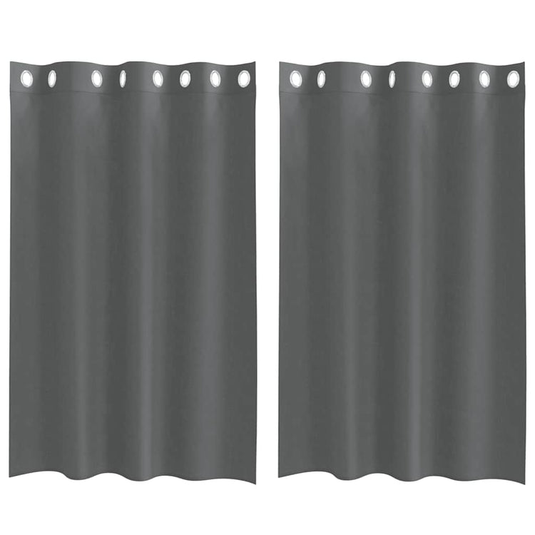 Vidaxx Gardinen Voile mit Ösen 2 Stück 140x175 cm dunkelgrau