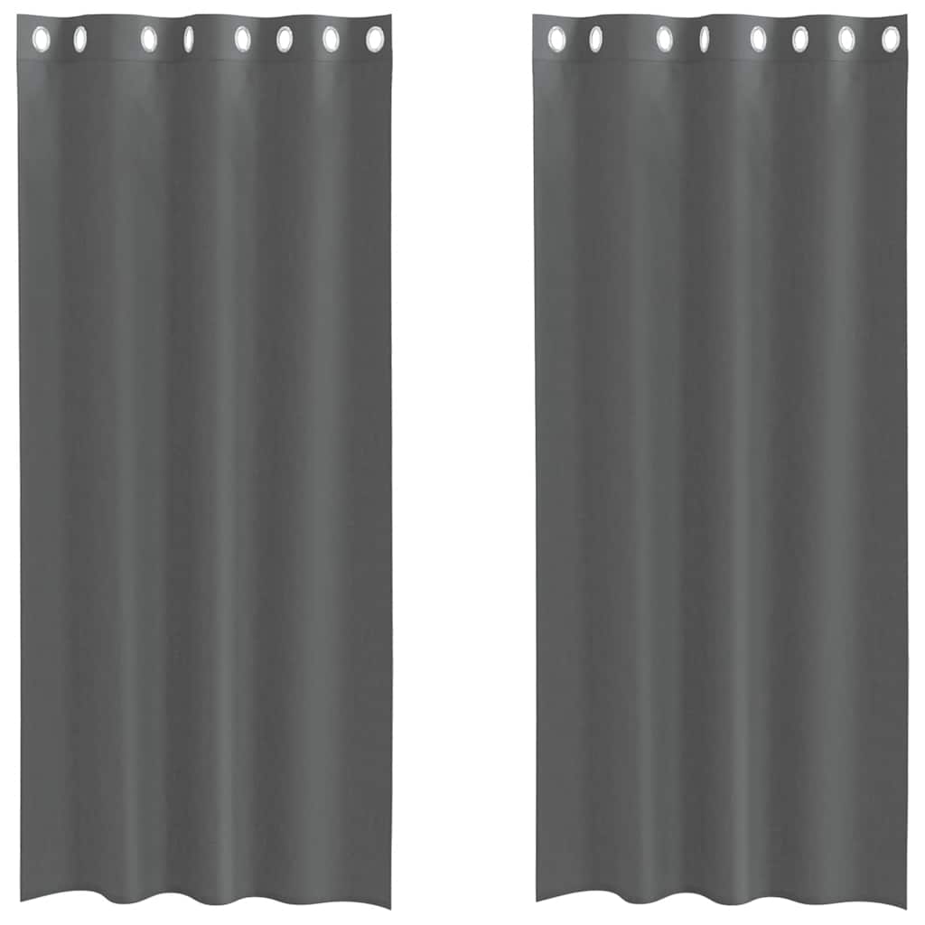 Vidaxx Gardinen Voile mit Ösen 2 Stück 140x225 cm dunkelgrau