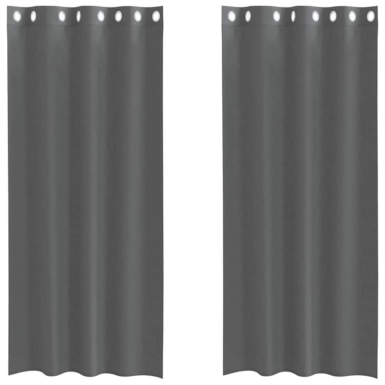 Vidaxx Gardinen Voile mit Ösen 2 Stück 140x225 cm dunkelgrau