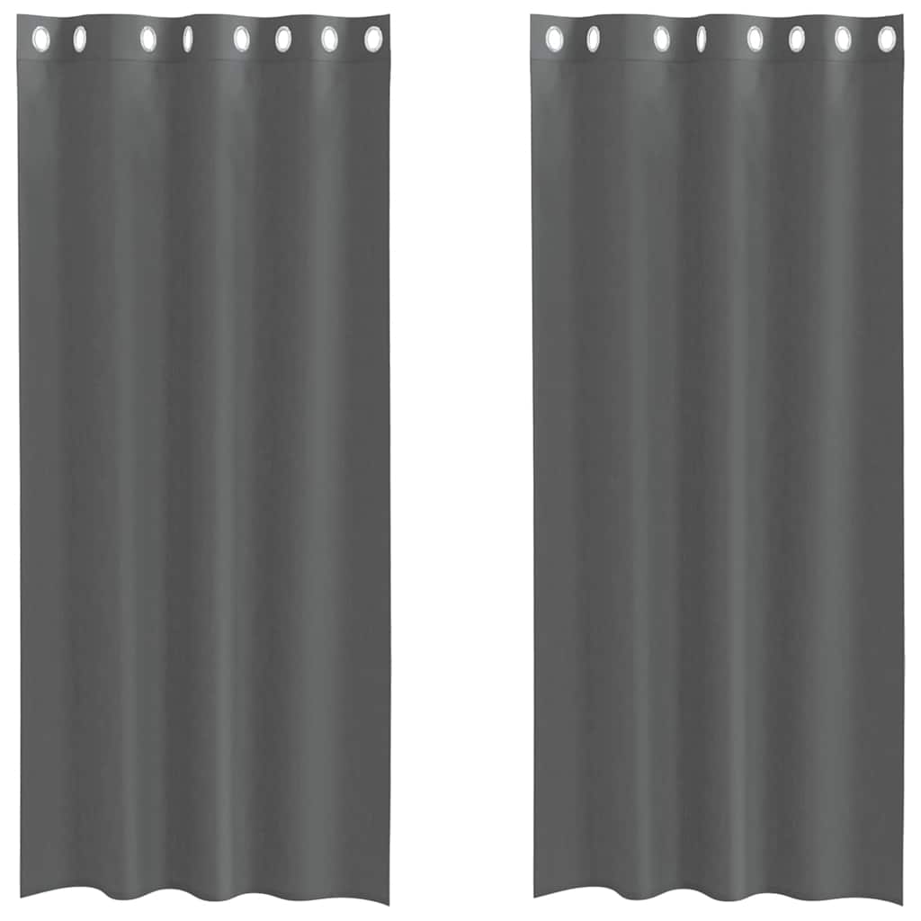 Vidaxx Gardinen Voile mit Ösen 2 Stück 140x245 cm dunkelgrau