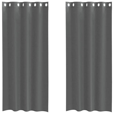 Vidaxx Gardinen Voile mit Ösen 2 Stück 140x245 cm dunkelgrau