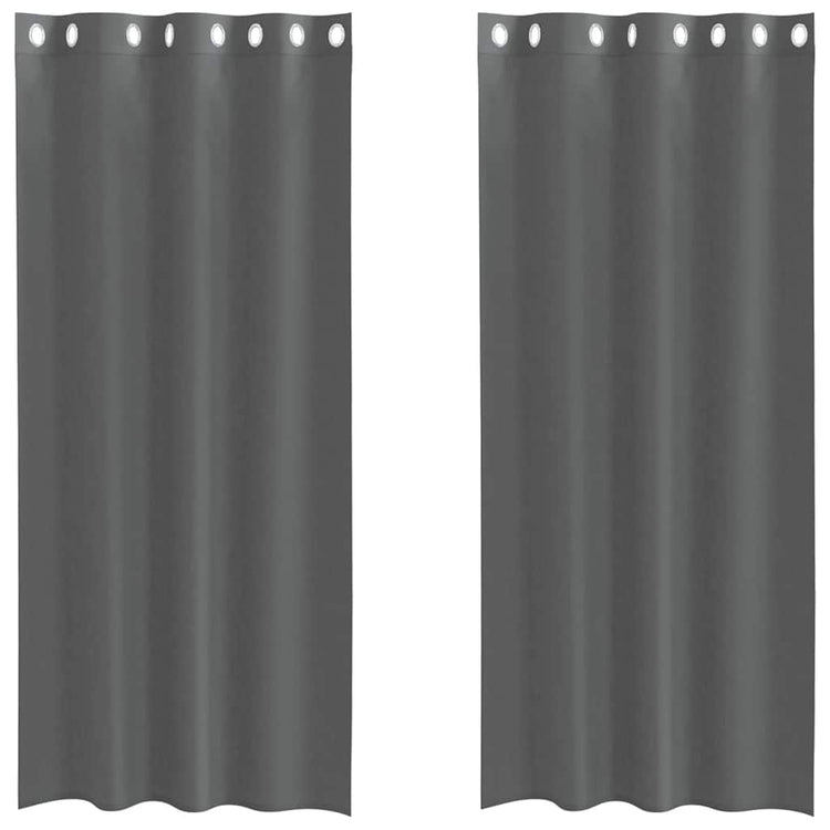 Vidaxx Gardinen Voile mit Ösen 2 Stück 140x245 cm dunkelgrau