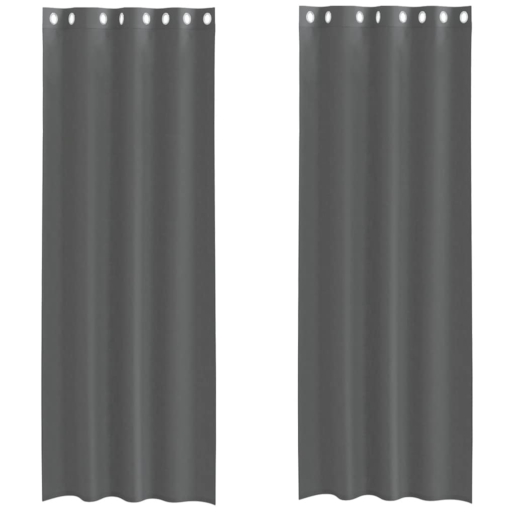 Vidaxx Gardinen Voile mit Ösen 2 Stück 140x260 cm dunkelgrau