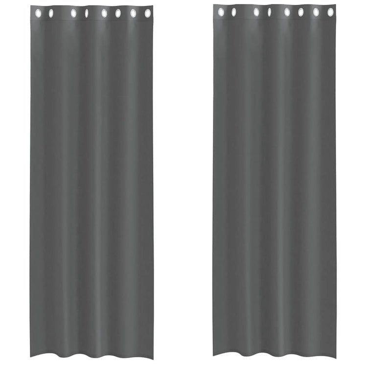 Vidaxx Gardinen Voile mit Ösen 2 Stück 140x260 cm dunkelgrau