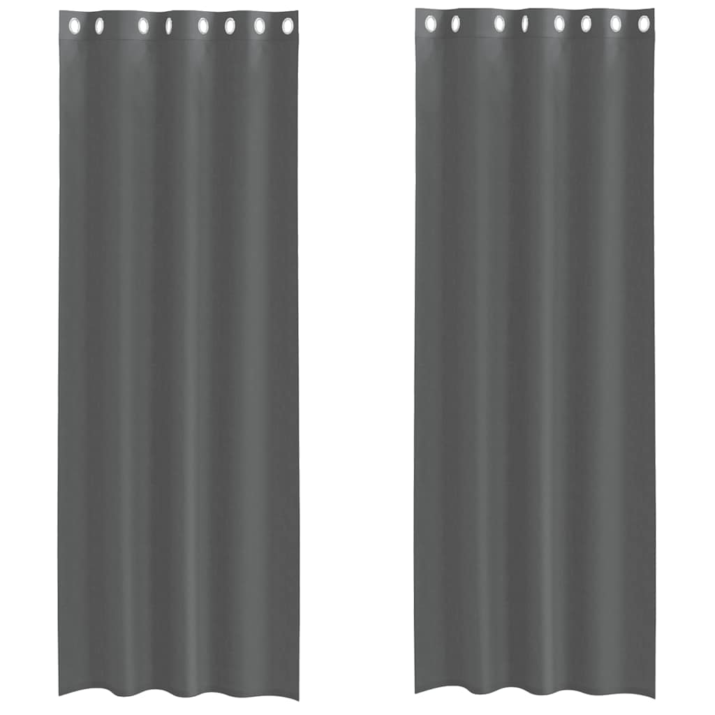 Vidaxx Gardinen Voile mit Ösen 2 Stück 140x300 cm dunkelgrau
