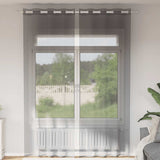 Vidaxx Gardinen Voile mit Ösen 2 Stück 140x300 cm dunkelgrau - afbeelding 1