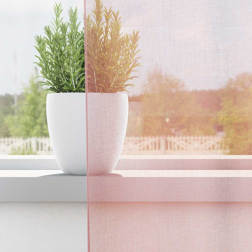 Vidaxx Gardinen Voile mit Ösen 2 Stück 140x140 cm hellrosa