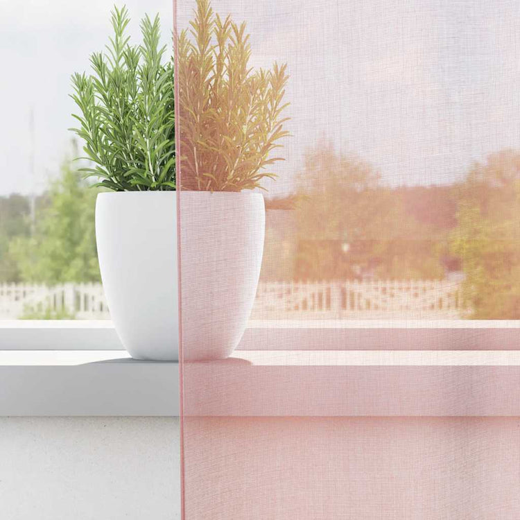 Vidaxx Gardinen Voile mit Ösen 2 Stück 140x175 cm hellrosa