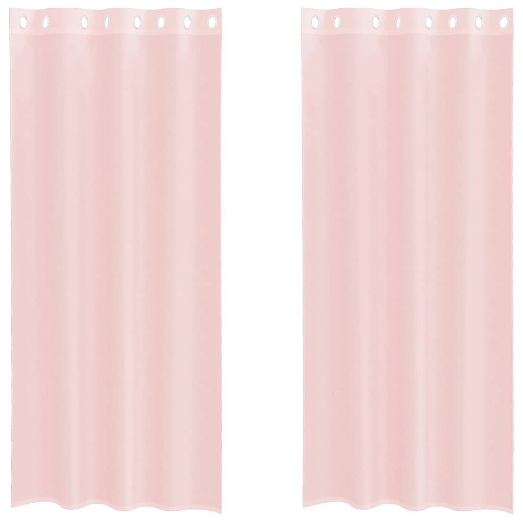 Vidaxx Gardinen Voile mit Ösen 2 Stück 140x225 cm hellrosa