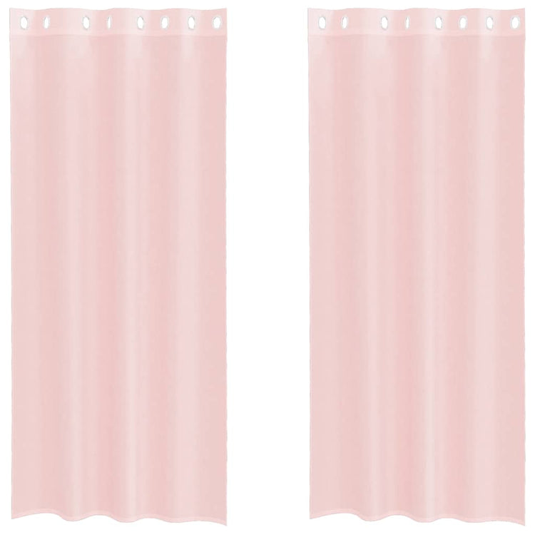 Vidaxx Gardinen Voile mit Ösen 2 Stück 140x225 cm hellrosa