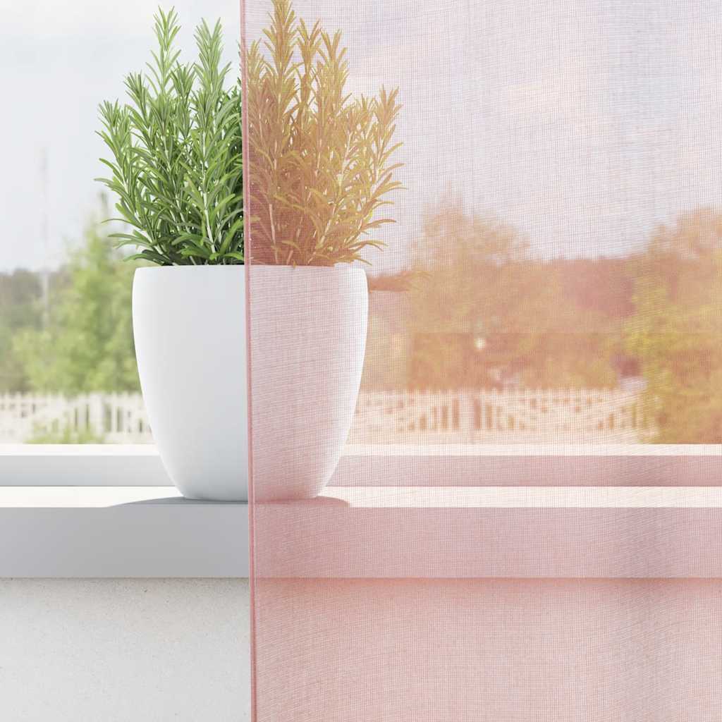 Vidaxx Gardinen Voile mit Ösen 2 Stück 140x225 cm hellrosa