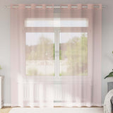 Vidaxx Gardinen Voile mit Ösen 2 Stück 140x225 cm hellrosa - afbeelding 1