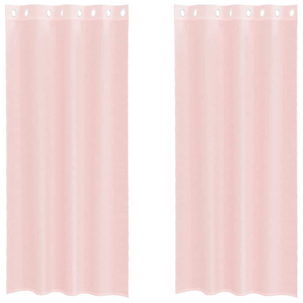 Vidaxx Gardinen Voile mit Ösen 2 Stück 140x245 cm hellrosa