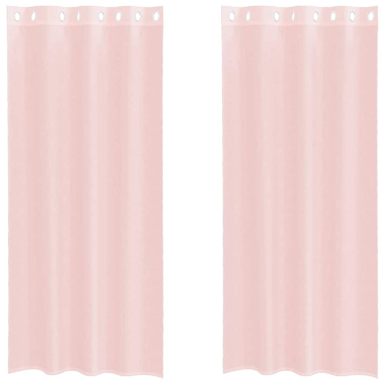 Vidaxx Gardinen Voile mit Ösen 2 Stück 140x245 cm hellrosa