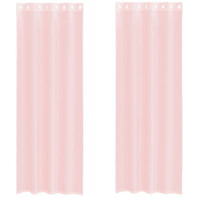 Vidaxx Gardinen Voile mit Ösen 2 Stück 140x260 cm hellrosa