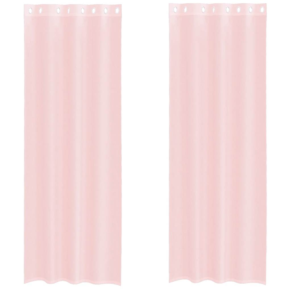 Vidaxx Gardinen Voile mit Ösen 2 Stück 140x300 cm hellrosa