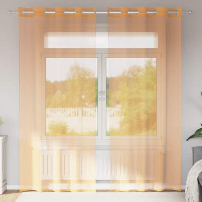 Vidaxx Gardinen Voile mit Ösen 2 Stück 140x245 cm orange