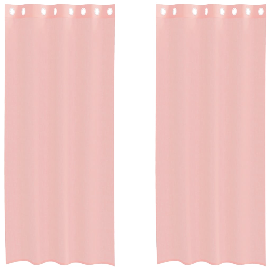 Vidaxx Vorhänge mit Ösen 2 Stück 140x225 cm rosa
