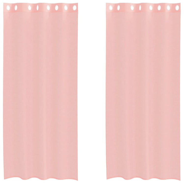 Vidaxx Vorhänge mit Ösen 2 Stück 140x225 cm rosa