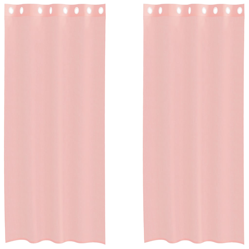 Vidaxx Gardinen Voile mit Ösen 2 Stück 140x245 cm rosa