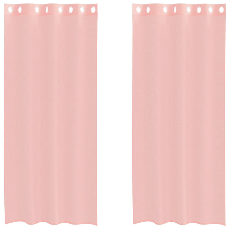 Vidaxx Gardinen Voile mit Ösen 2 Stück 140x245 cm rosa