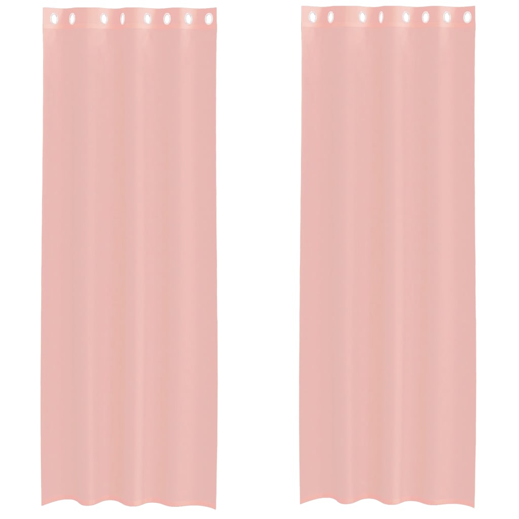 Vidaxx Gardinen Voile mit Ösen 2 Stück 140x260 cm rosa