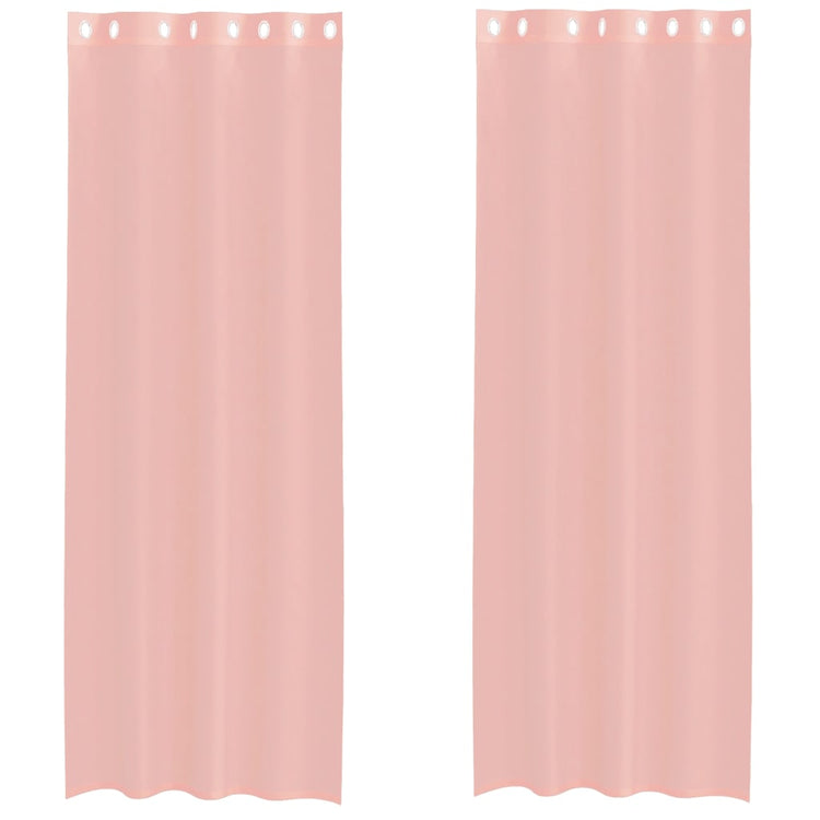 Vidaxx Gardinen Voile mit Ösen 2 Stück 140x260 cm rosa
