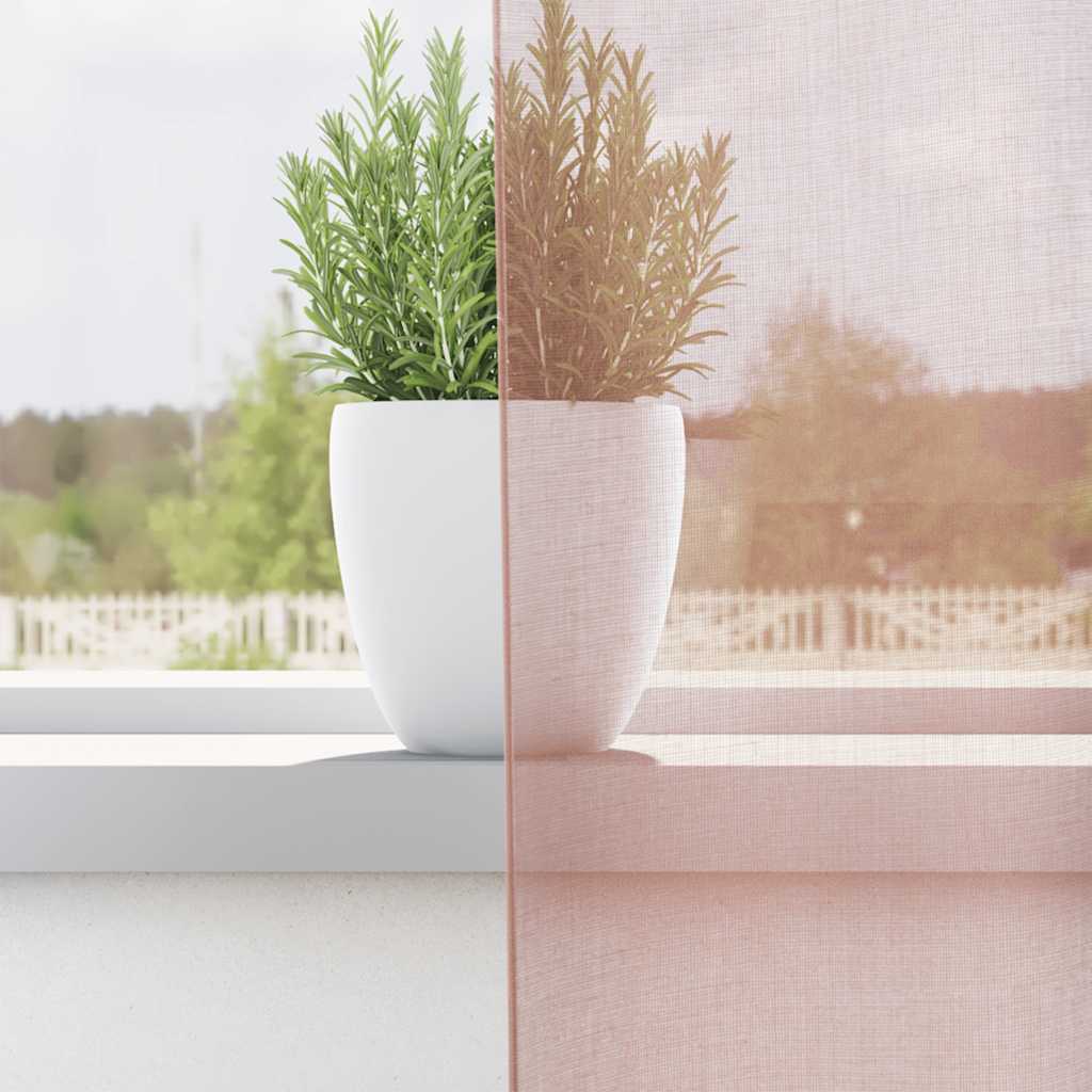 Vidaxx Gardinen Voile mit Ösen 2 Stück 140x260 cm rosa