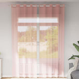 Vidaxx Gardinen Voile mit Ösen 2 Stück 140x260 cm rosa - afbeelding 1
