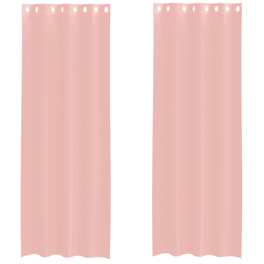 Vidaxx Gardinen Voile mit Ösen 2 Stück 140x300 cm rosa