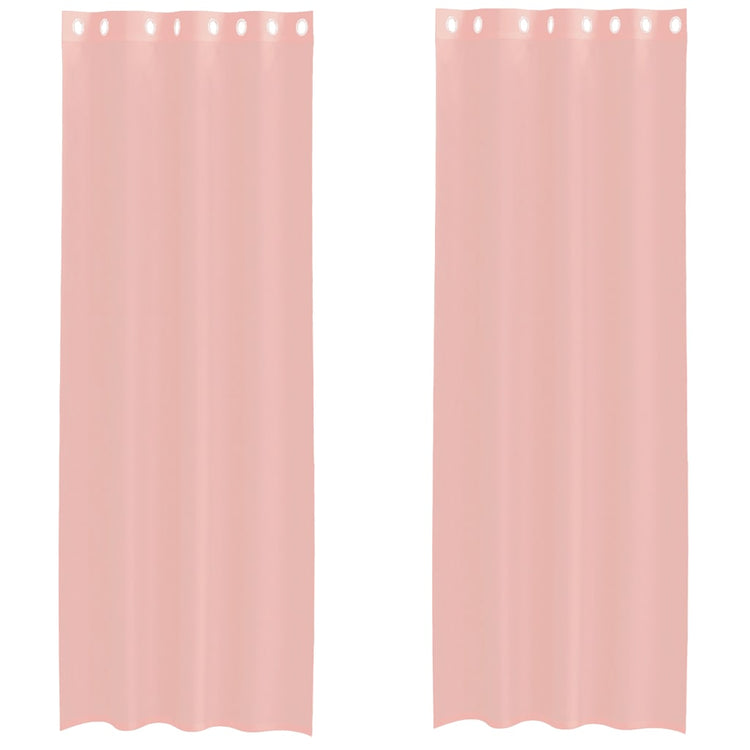 Vidaxx Gardinen Voile mit Ösen 2 Stück 140x300 cm rosa