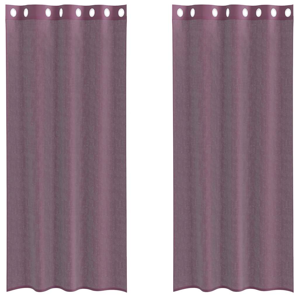 Vidaxx Gardinen Voile mit Ösen 2 Stück 140x225 cm Lila