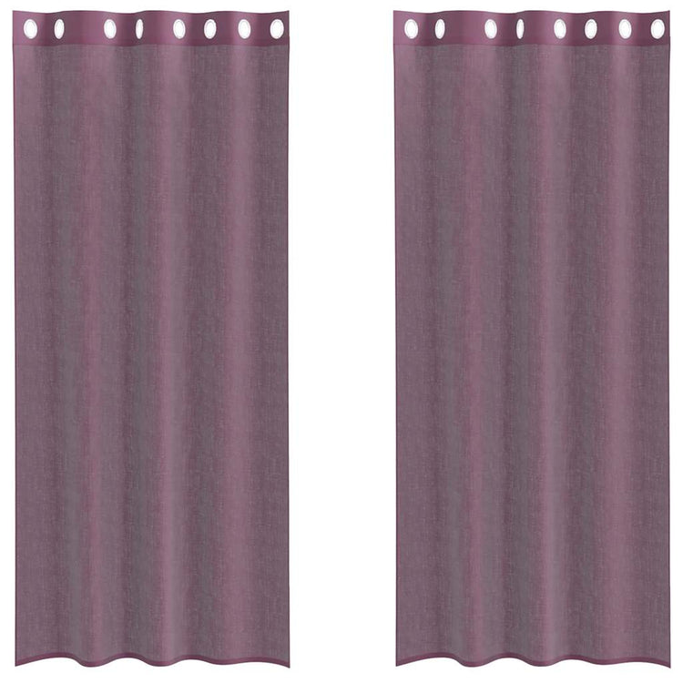 Vidaxx Gardinen Voile mit Ösen 2 Stück 140x225 cm Lila