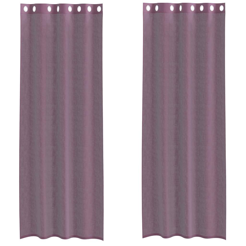 Vidaxx Gardinen Voile mit Ösen 2 Stk. Lila 140x260 cm