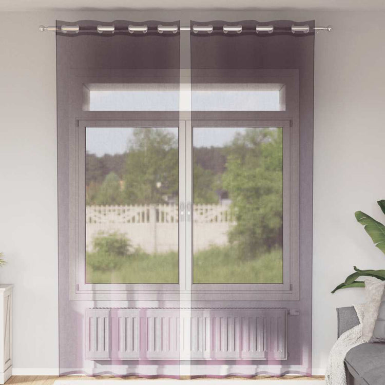 Vidaxx Gardinen Voile mit Ösen 2 Stk. Lila 140x260 cm