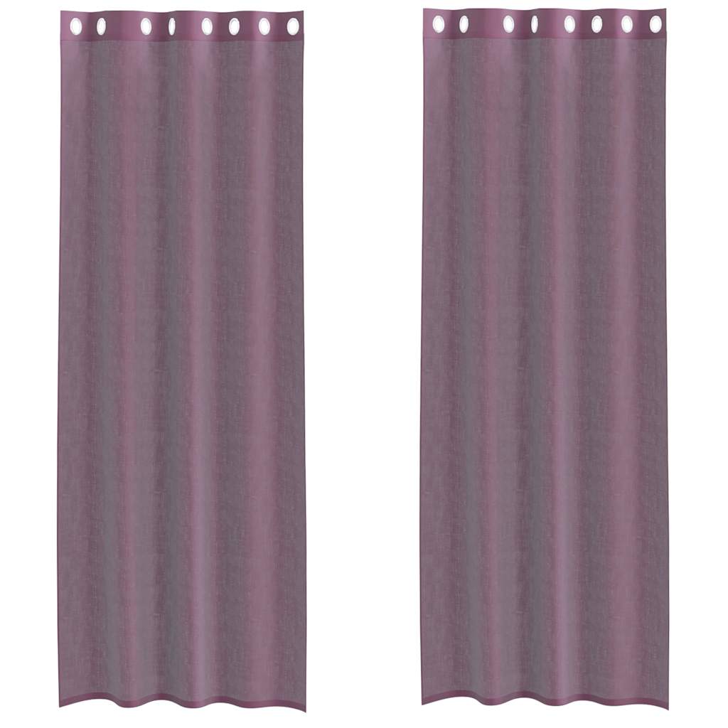 Vidaxx Gardinen Voile mit Ösen 2 Stück 140x300 cm Lila