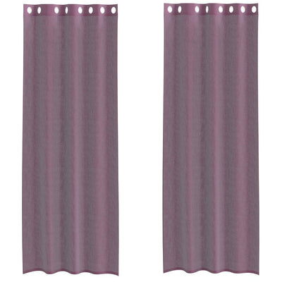 Vidaxx Gardinen Voile mit Ösen 2 Stück 140x300 cm Lila