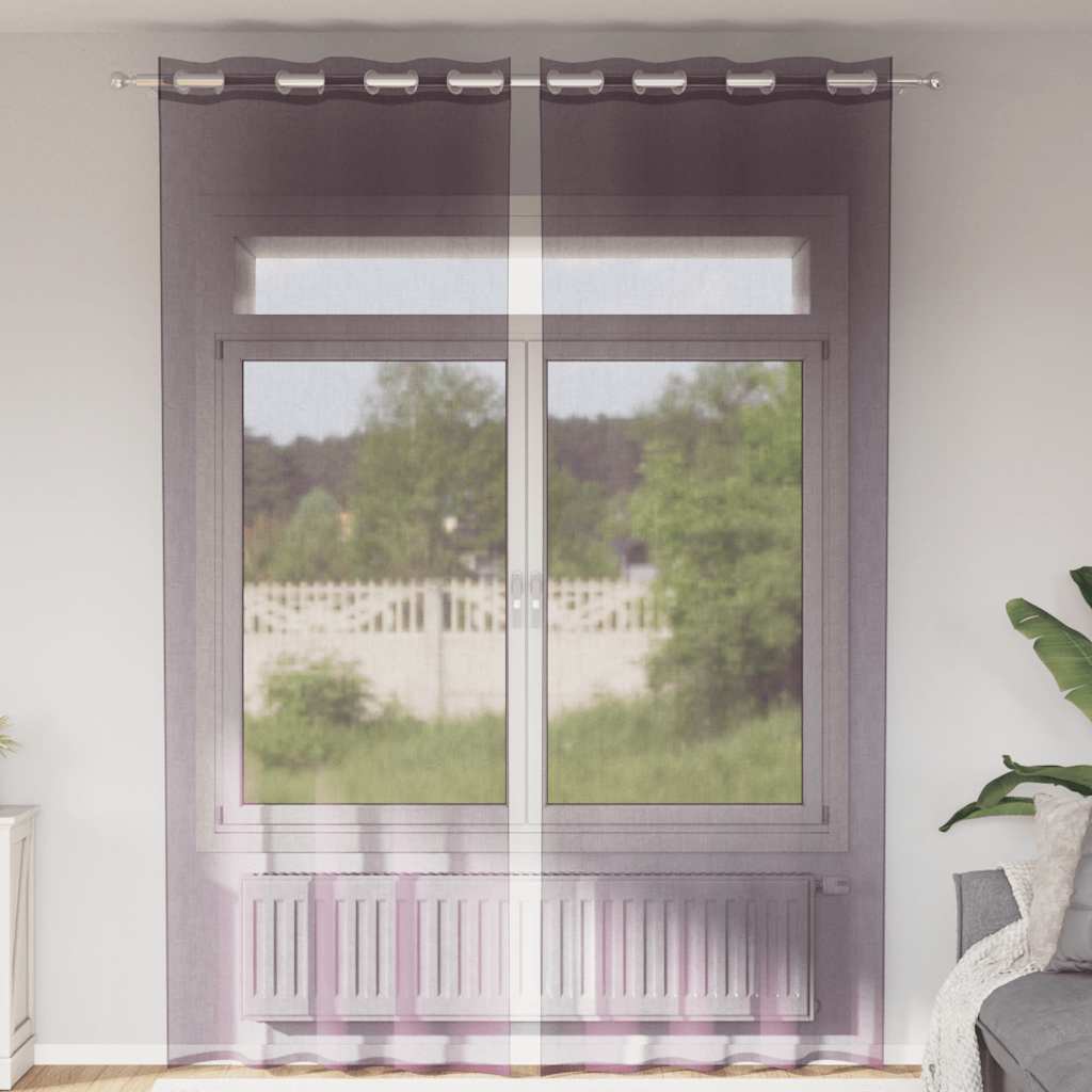 Vidaxx Gardinen Voile mit Ösen 2 Stück 140x300 cm Lila