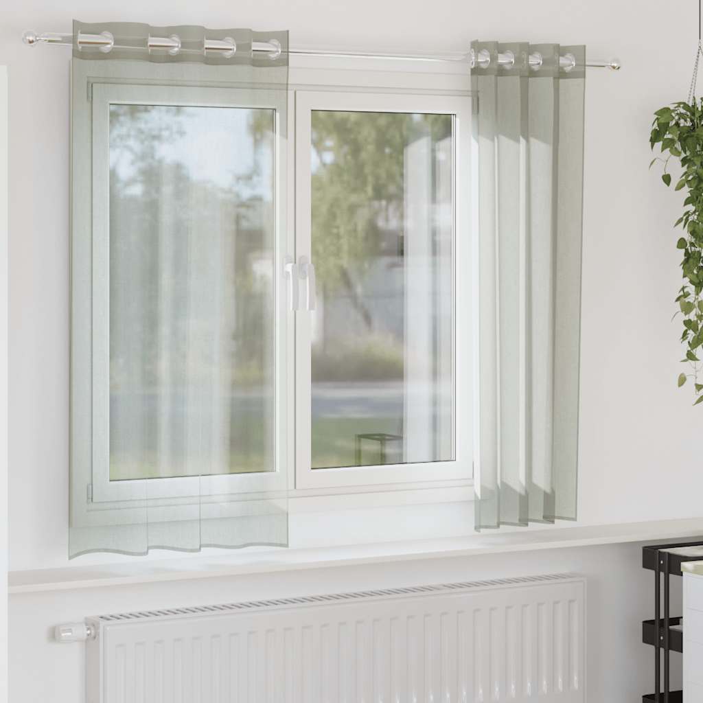 Vidaxx Gardinen Voile mit Ösen 2 Stück 140x140 cm hellgrau