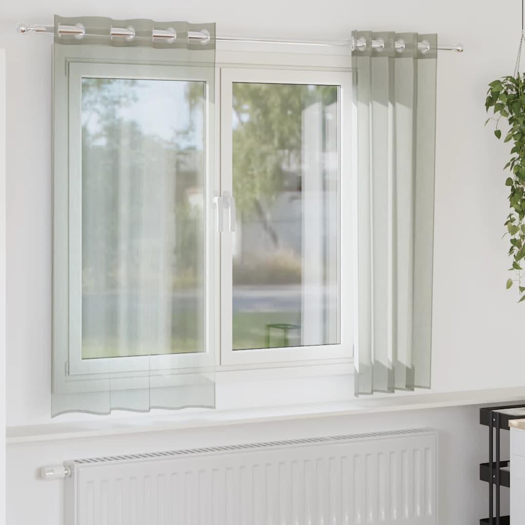Vidaxx Gardinen Voile mit Ösen 2 Stück 140x175 cm hellgrau