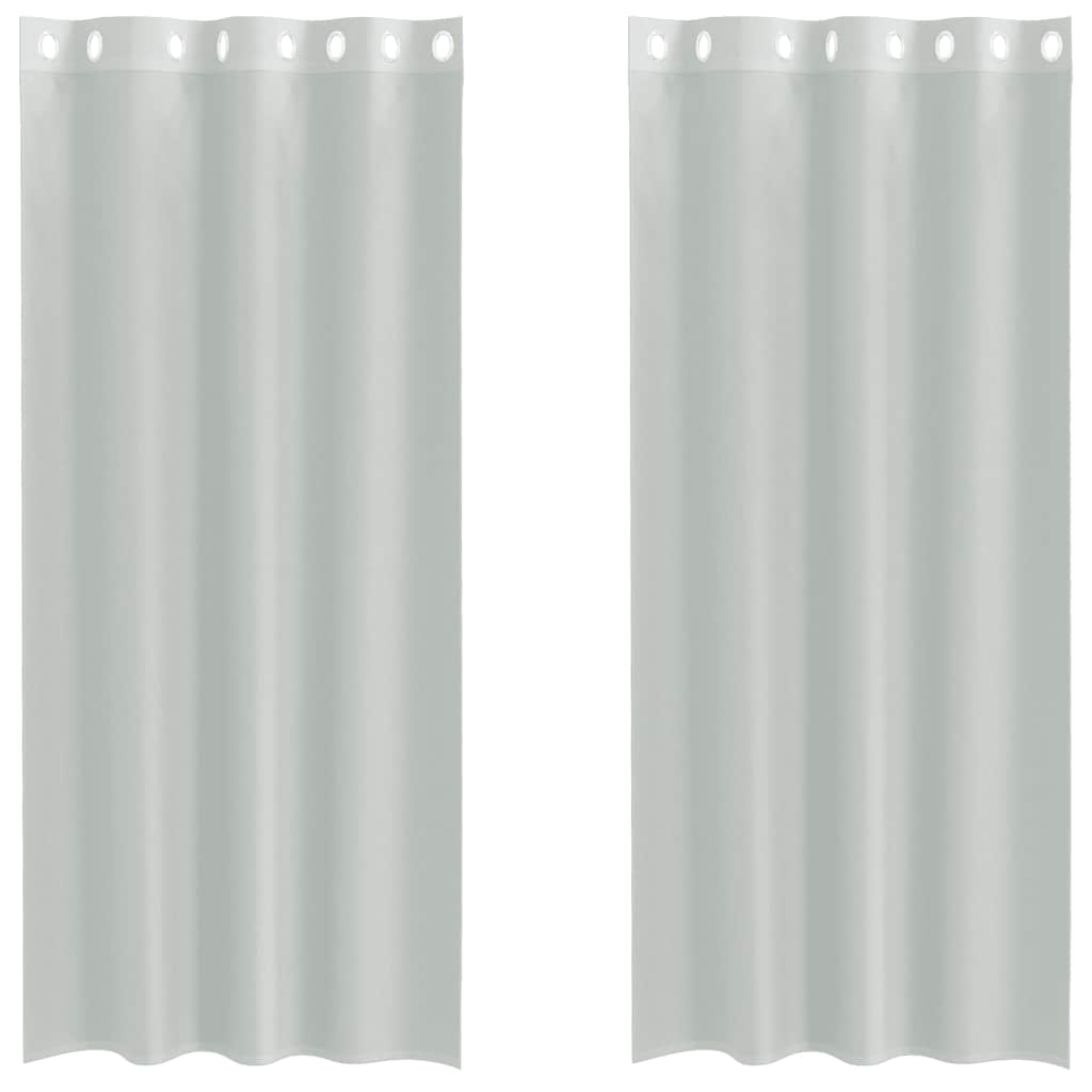 Vidaxx Gardinen Voile mit Ösen 2 Stück 140x225 cm hellgrau