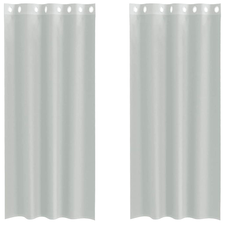 Vidaxx Gardinen Voile mit Ösen 2 Stück 140x225 cm hellgrau