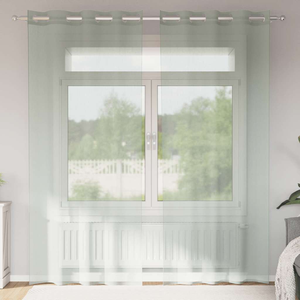 Vidaxx Gardinen Voile mit Ösen 2 Stück 140x225 cm hellgrau