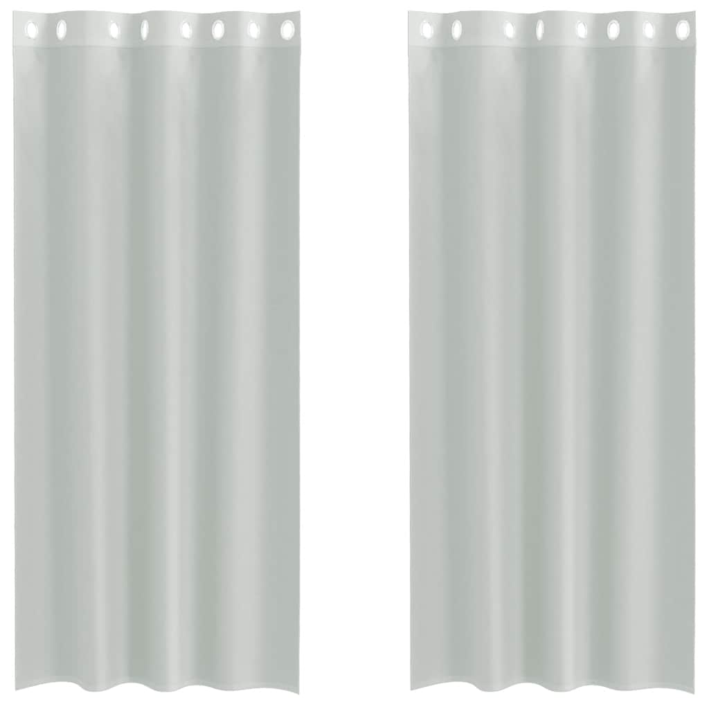Vidaxx Gardinen Voile mit Ösen 2 Stück 140x245 cm hellgrau