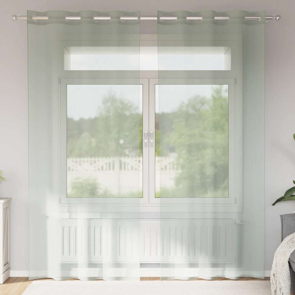 Vidaxx Gardinen Voile mit Ösen 2 Stück 140x245 cm hellgrau