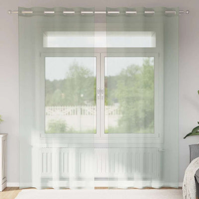Vidaxx Gardinen Voile mit Ösen 2 Stück 140x245 cm hellgrau