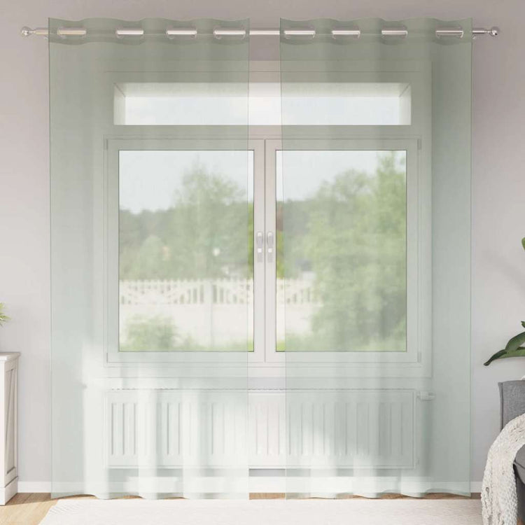 Vidaxx Gardinen Voile mit Ösen 2 Stück 140x245 cm hellgrau